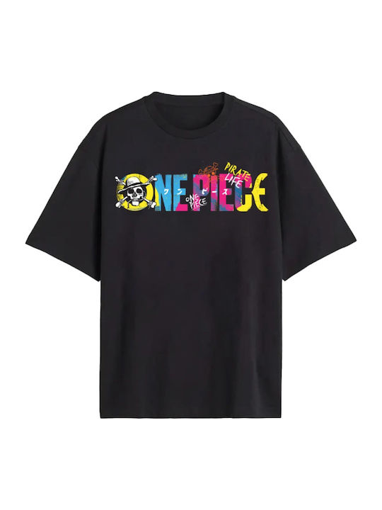 One Piece Pirate Life Colorful Μαύρο T-shirt