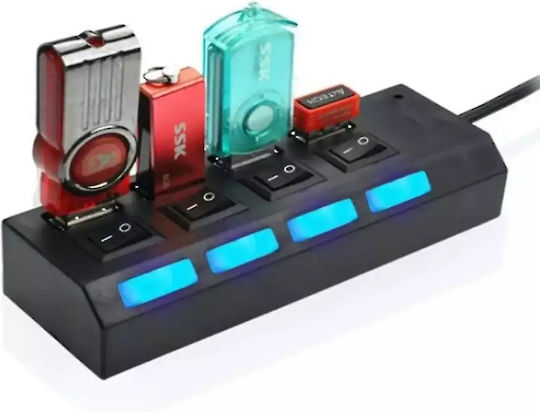 USB Hub 4 Ports USB 2.0 with USB-A Connection