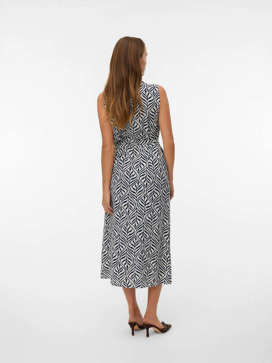 Καλοκαιρινό Midi Σεμιζιέ Φόρεμα Birch Navy