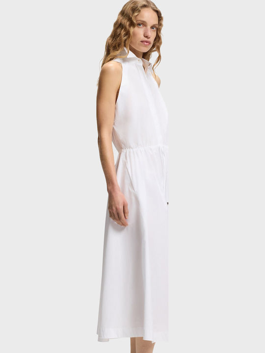 Summer Midi Sleeveless Dress White