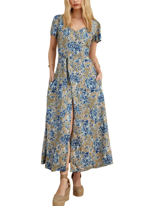 Summer Midi Shirt Dress Multicolor
