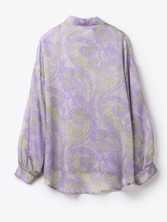 Μακρυμάνικο Γυναικείο Πουκάμισο Lilac