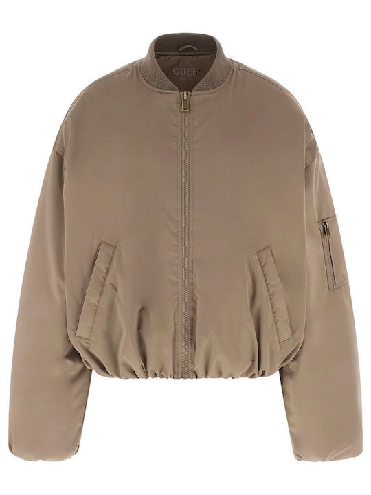 Women's Bomber Jacket Beige/Brown