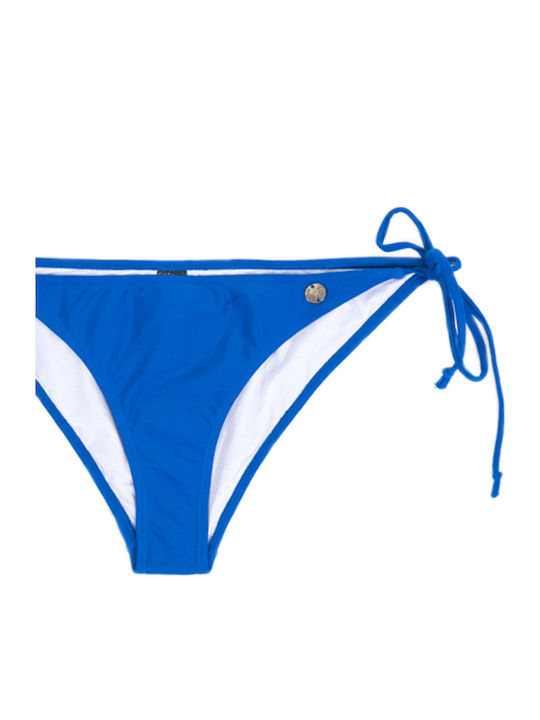 Bikini Slip Cu Dantelă Albastru