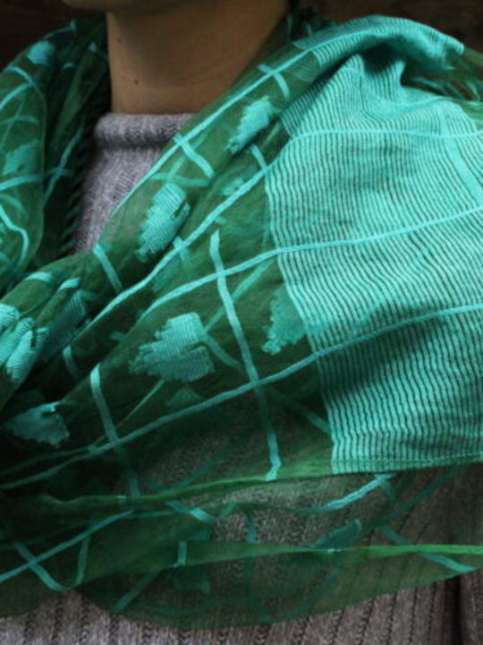Damen Seiden Foulard Grün