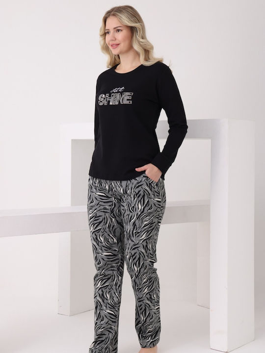 Pijamangel Winter Women's Pyjama Set Black