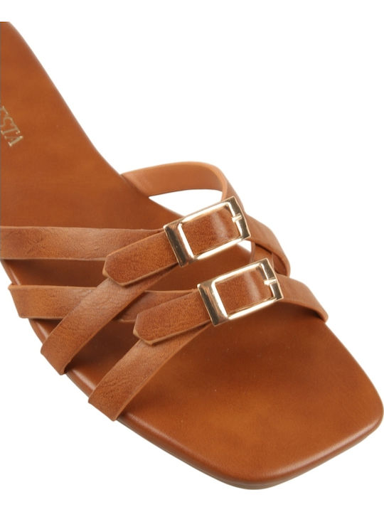Damen Flache Sandalen Braun