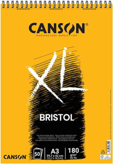 Μπλοκ Σπιράλ Σχεδίου Xl Bristol Canson A4 21 X 29.7cm