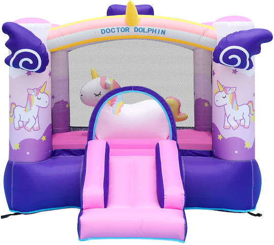 Fun Baby Inflatable Doctor Dolphin with Trampoline and Slide for Ages 3+