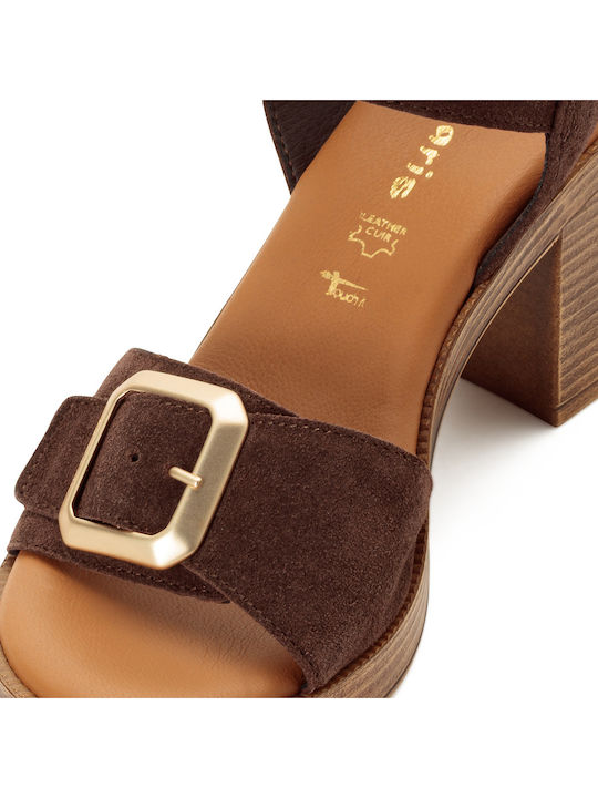 Damen Sandalen Braun Leder