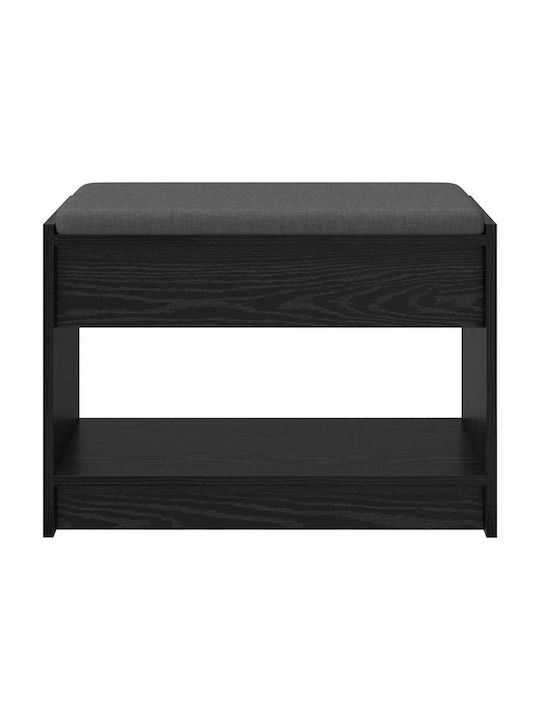 Hallway Furniture with Bench Black Oak 63x38x45cm