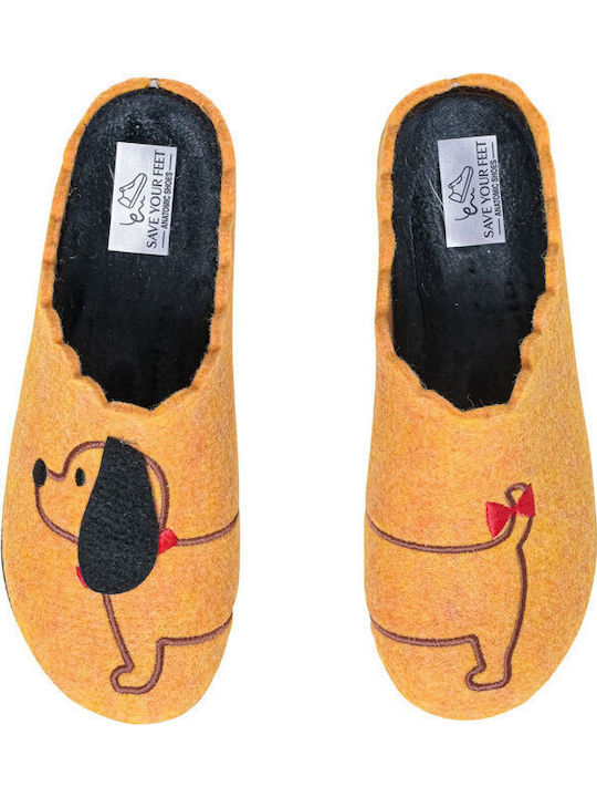 Anatomisch Damen Hausschuhe Orange