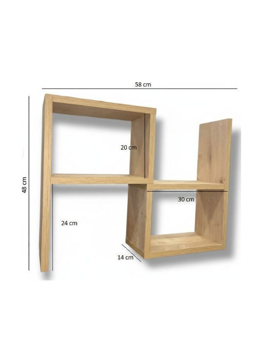 SteweHome Επιτραπέζια Βάση Ξύλινη 58x14x48εκ. Καφέ