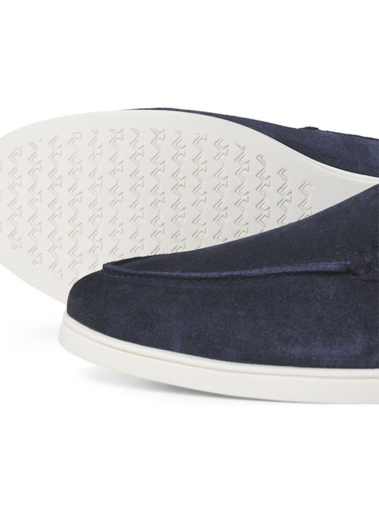 Suede Men's Loafers in Blue Colour