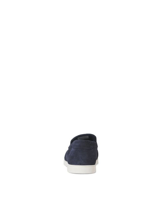 Suede Men's Loafers in Blue Colour