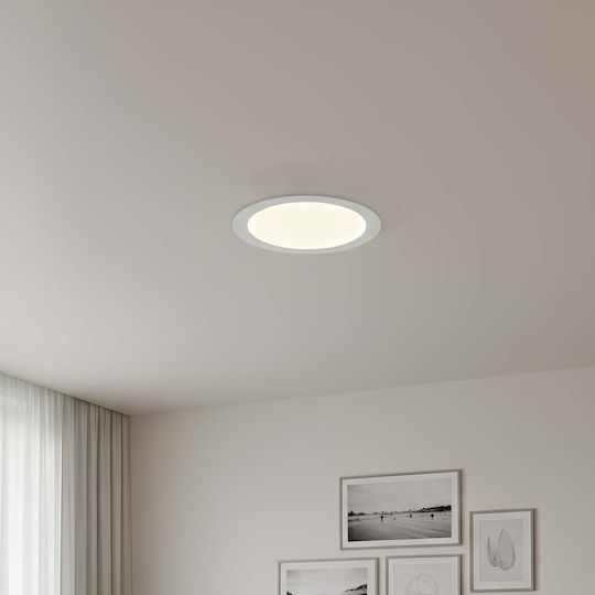 Avizar Led Panel 12w Recessed Round Format 16.7cm 50,000 Hours White