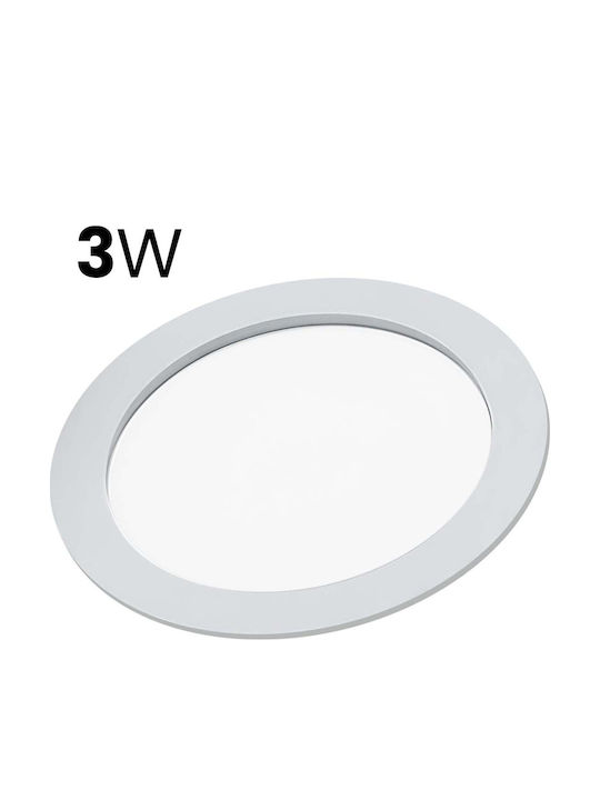 Avizar LED Панел 3W Вграден Кръгла Форма 16.7см 50000 Часа Бял