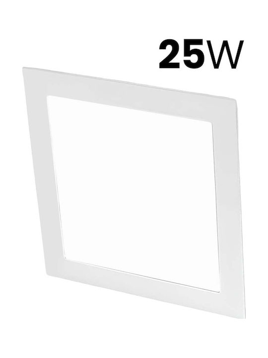 Avizar Квадратен LED Панел 25W 29.2x29.2см Вграден Монтаж На Таван Изключително Тънък Дизайн Бял