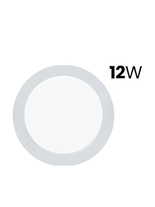 Avizar LED-Panels 12W Vertieft Rund Form 16,7cm 50.000 Stunden Weiß