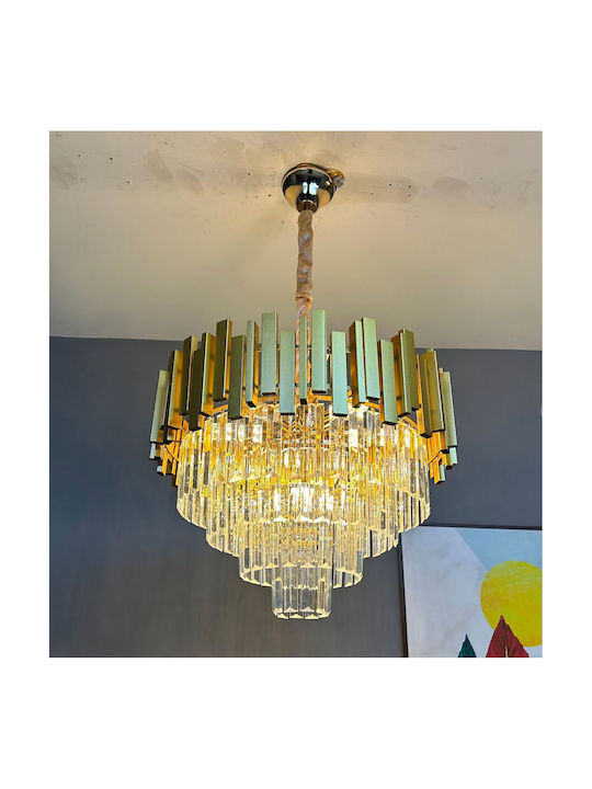 Alista Home Candelabru 9xE14 Ø60cm cu Cristale Auriu AT1CT-IM1P-HT2L-CC110/600GD