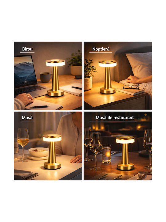 Alista Home Lampă de Birou LED Reîncărcabilă în Culoare Aurie