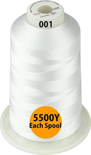 Комплект Нишки За Бродерия 4 Бобини 5000 М Бял Цвят