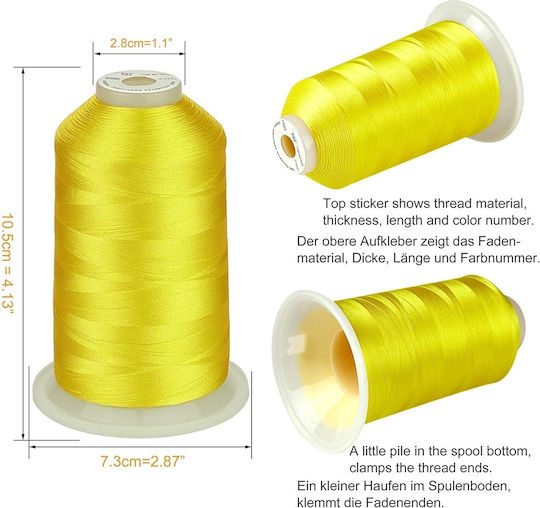Embroidery Thread Set 4 Spools 5000 M Yellow Shades