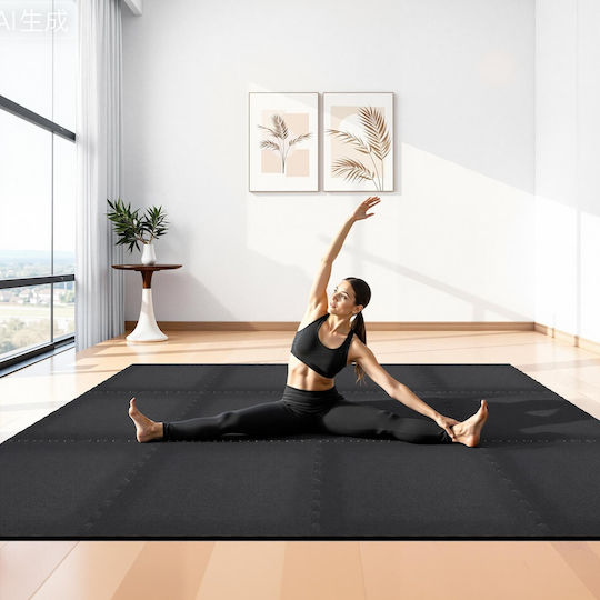 Vevor Gym Puzzle Mats Black 61x61x1.4cm 12 Pieces
