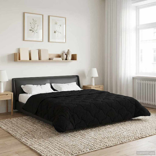 vidaXL Decke Vlies Doppel 200x220cm Schwarz