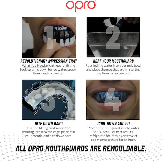 Opro Instant Custom Licensed Instant Custom Licensed Canada Wrestling Mouthguard White Red