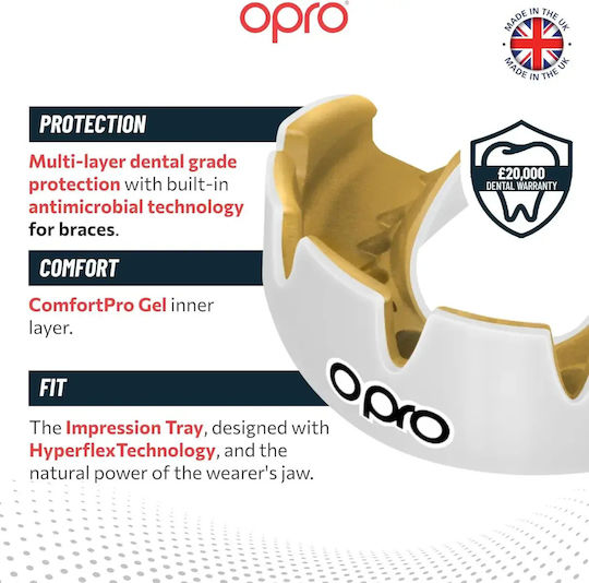 Μασέλα Opro Instant Custom Countries Usa Mouthguard Silver