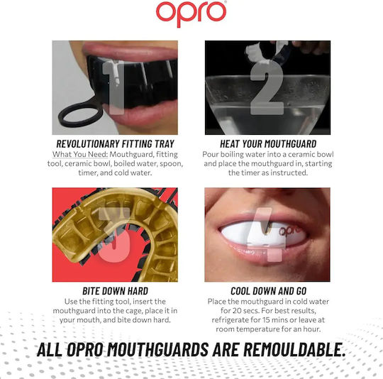 Opro Mouth Guard Gold For Braces Clear