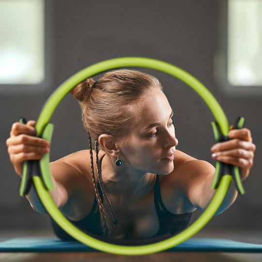 Δαχτυλίδι Pilates Bluefinity 37cm Αντίστασης Εκγύμναση & Σύσφιξη Θήκη Μεταφοράς Green 10032581