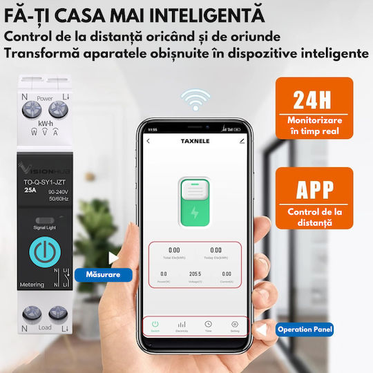 Превключвател На Релса WiFi 240V 25A