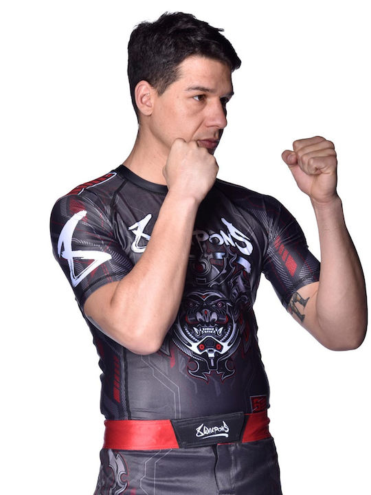 8 Weapons Men's Short Sleeve Shirt 8300022-4-BKRE for Jiu-Jitsu Black