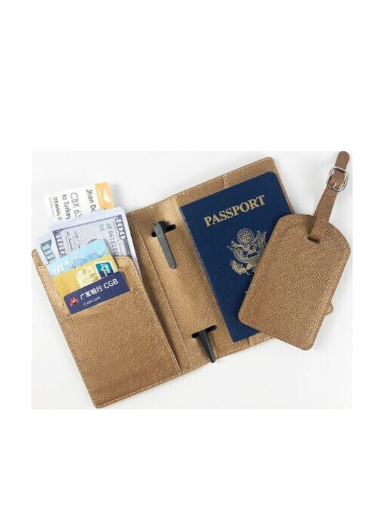 Portofel Pentru Pașaport și Carduri Alista Home 23x16 Cm 70g Piele Pu Suport Pix Suport Etichetă Accesoriu Unisex Multifuncțional Maro