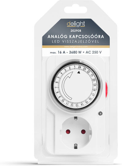 Analog Zeitschaltsteckdose Mit LED Anzeige 230V 16A 3680W