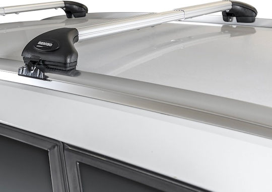 Menabo Folding Aluminum Car Roof Bars Ariete 815-1195 Cm Silver Color BMW X1 E84 5 Doors 2012>2015 Flush Rails 55 Cm Max 2 Pieces 12060/mb Mp.12060/mb-23