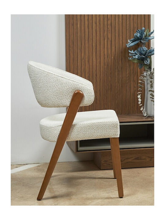 Kova Πολυθρόνα Τραπεζαρίας Ξύλινη Beige 60x46x55εκ.