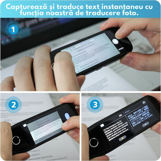 Visionhub Traducător Inteligent Multifuncțional Ai Scanare Vocală Traducere 29 Limbi Offline 134 Limbi Online Traducere Foto Dictionare Încorporate Bluetooth Wi-fi Scanare Text Înregistrare Inteligentă Offline Baterie 1500mah Ecran Tactil 3.5