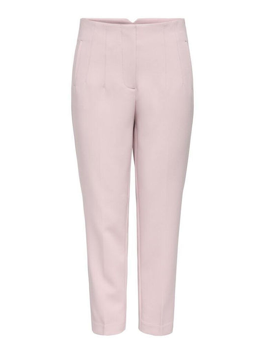 Raven Women's Fabric Trousers Regular Fit Pink