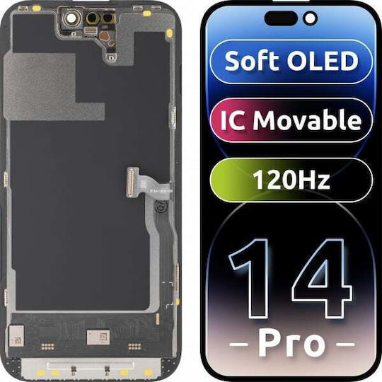 Mp LCD Display Modul Apple iPhone 14 Pro Weiches OLED IC Beweglich 120Hz FHD Version Schwarz