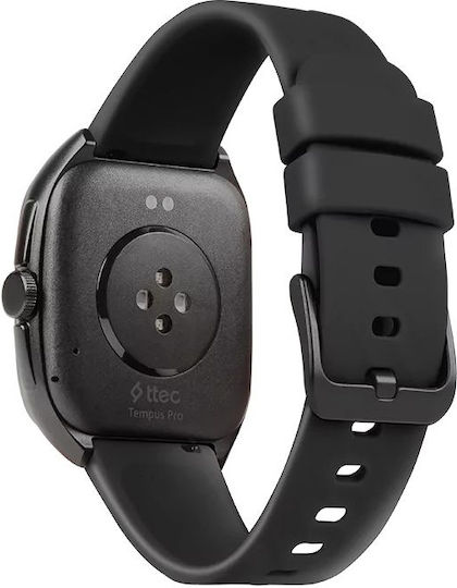 TTEC Tempus Pro 47mm Smartwatch mit Herzfrequenzsensor (Schwarz)