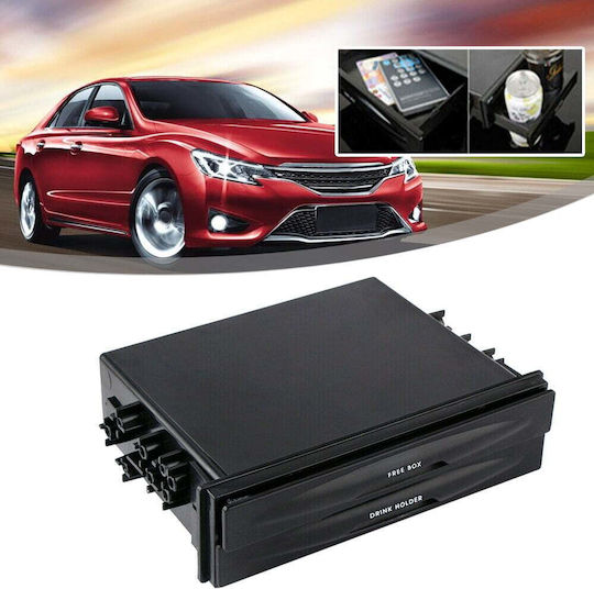Suport de pahare auto Pliabil 2 Locuri cu șuruburi Suport dublu pentru pahare 1 DIN 173x48mm Negru în Culoare Negru