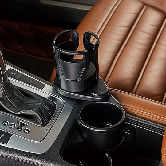 Car Cup Holder Adjustable 360° Folding 1 Position for Console in Black Color