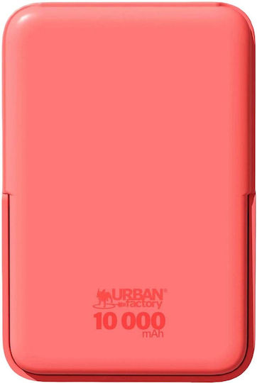 Urban Factory Baterie Externă MagSafe 10000mAh cu Port De Ieșire USB-A și Port De Ieșire USB-C Roz