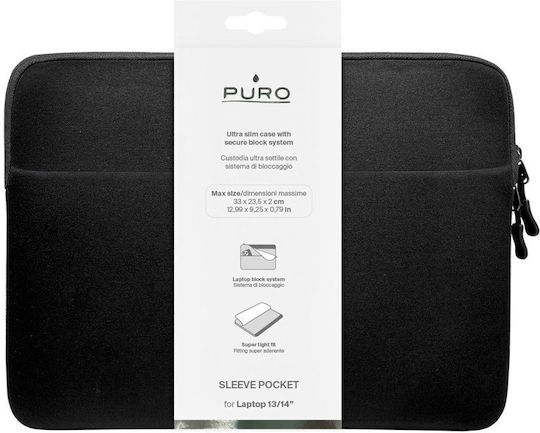 Puro Slim Pocket Sleeve Beutel Neopren 13 Zoll Schwarze