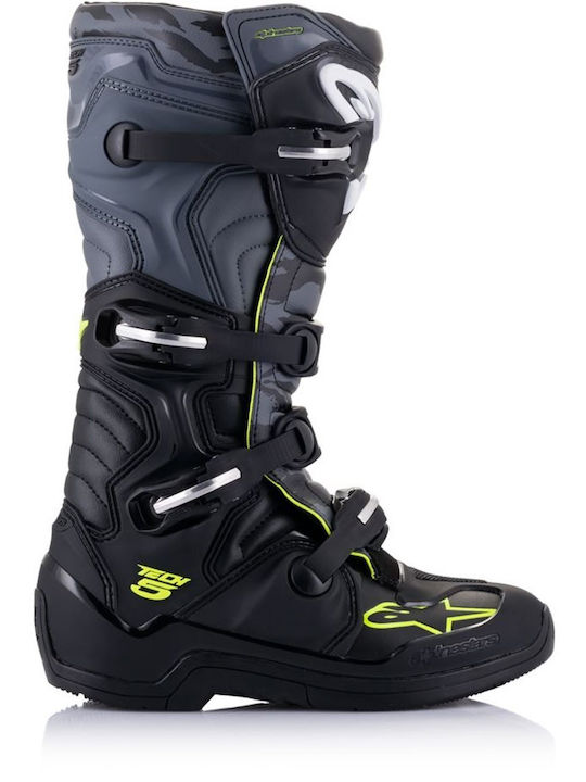 Alpinestars Tech 5 Ανδρικές Μπότες Motocross Black/Gray/Yellow Fluo