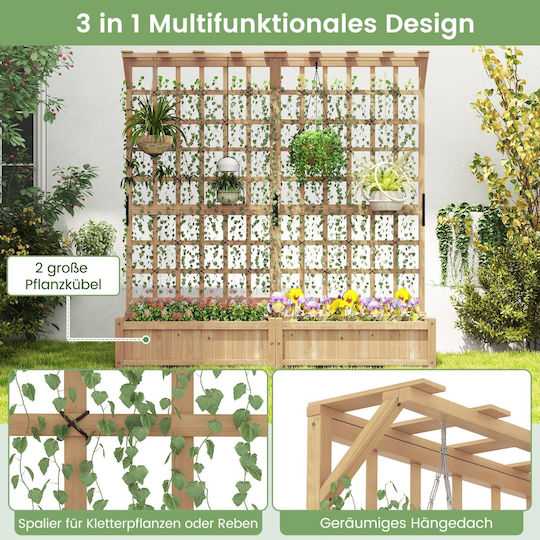 Costway Wooden Planter Box 180x48x183cm