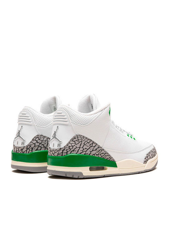 Air  3 Retro Damen Stiefel White / Lucky Green / Varsity Red / Cement Grey / Sail